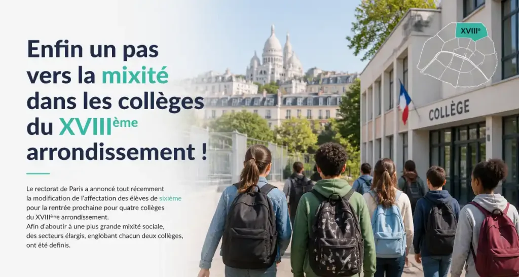 Enfin un pas vers la mixité dans les collèges du XVIIIème arrondissement !