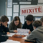 Mixité dans les écoles en France : élèves filles et garçons en classe