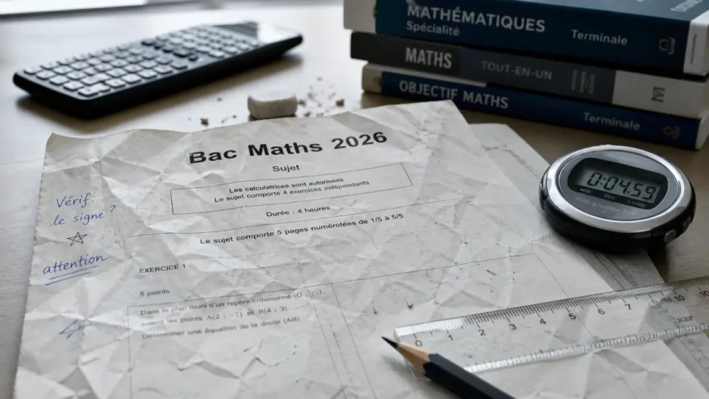 Bac de maths première : 2 heures sans calculatrice, 3 sujets et un coefficient 2