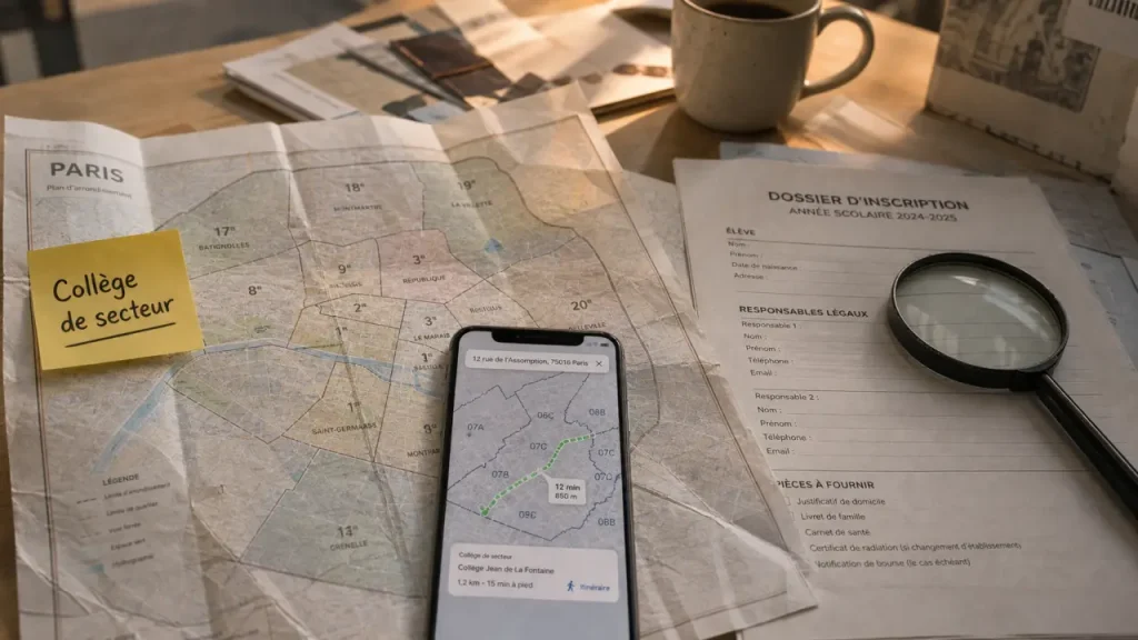 Carte scolaire collège Paris : l’adresse qui fixe le secteur, les lycées liés et les filtres à vérifier