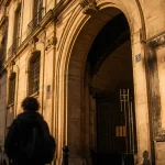 Façade de la cité scolaire Charlemagne, collège et lycée Charlemagne au Marais