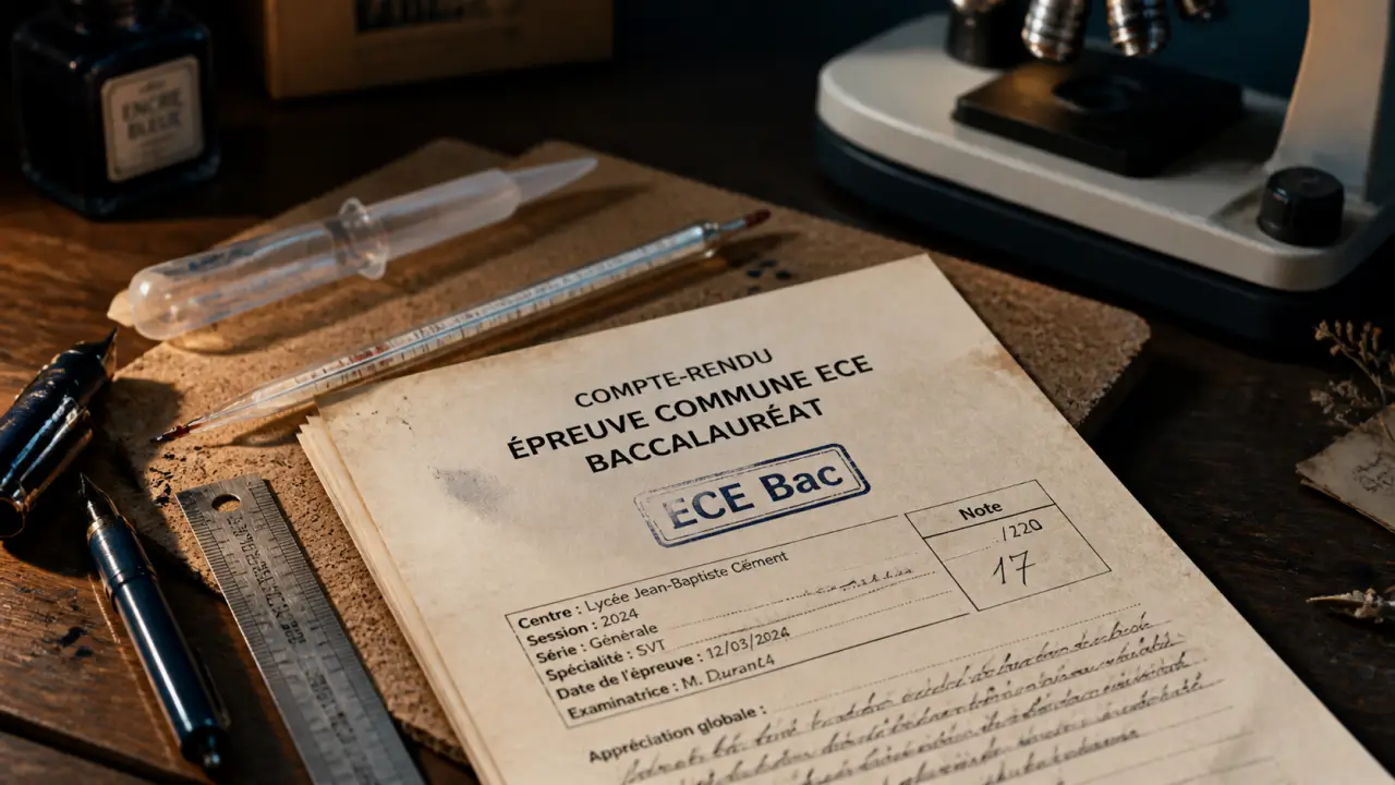 Photo ECE bac : matériel de TP et feuille de méthode pour réussir en 1h