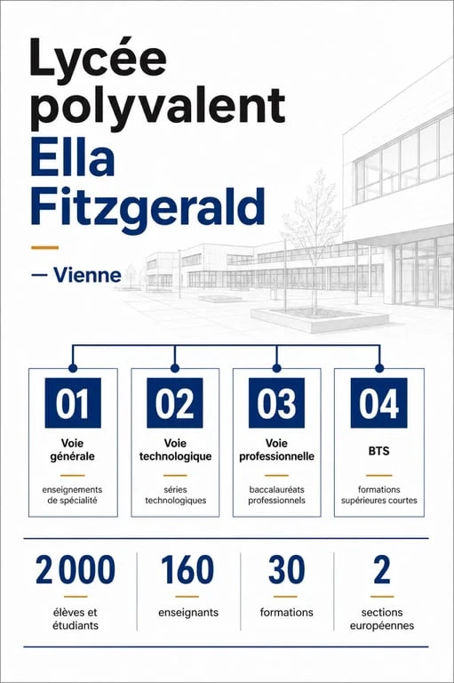 Lycée Ella Fitzgerald à Vienne : schéma des voies générale, technologique, professionnelle et BTS
