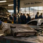 Lycée Joseph Gallieni : atelier automobile et transport, élèves en formation