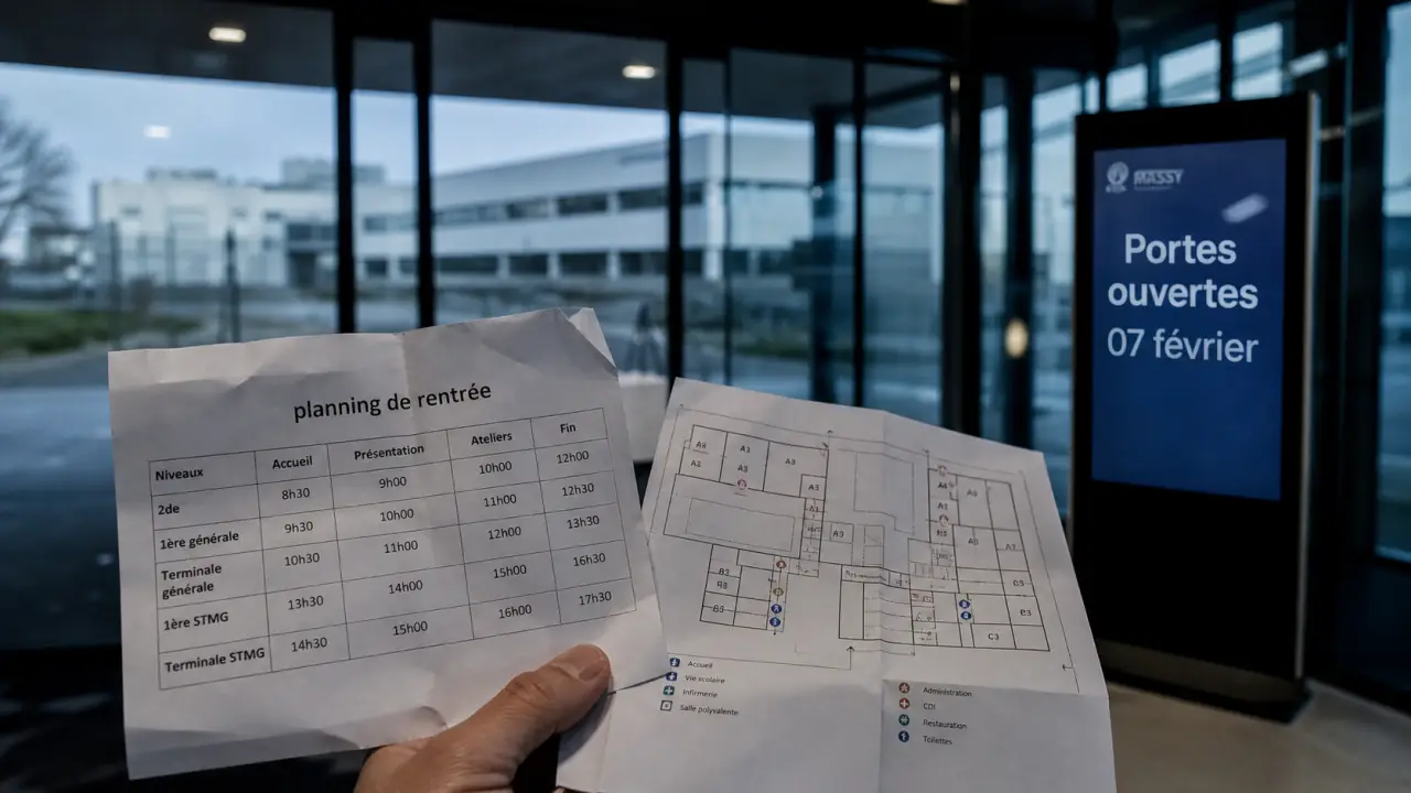 Lycée parc de vilgénis : planning de rentrée et formations, hall du lycée.