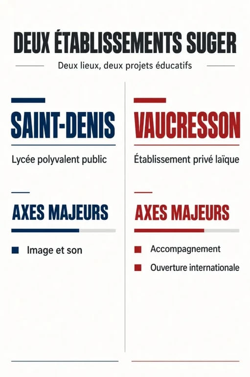 Lycée Suger : comparaison entre les établissements de Saint-Denis et de Vaucresson