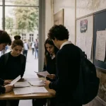 Lycée champollion lattes : élèves dans un couloir du lycée