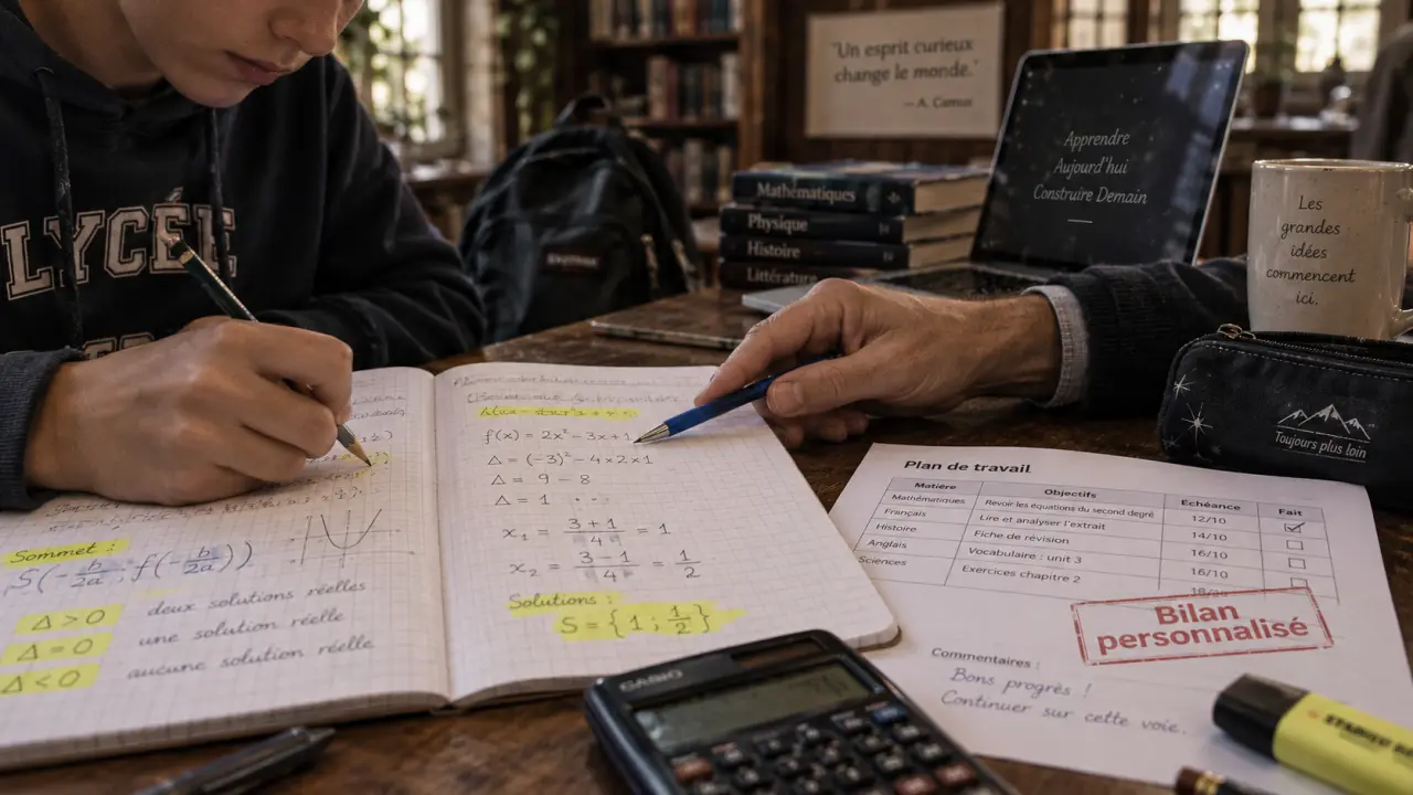 Acadomia Issy-les-Moulineaux : soutien scolaire et cours particuliers, bilan personnalisé sur cahier de maths