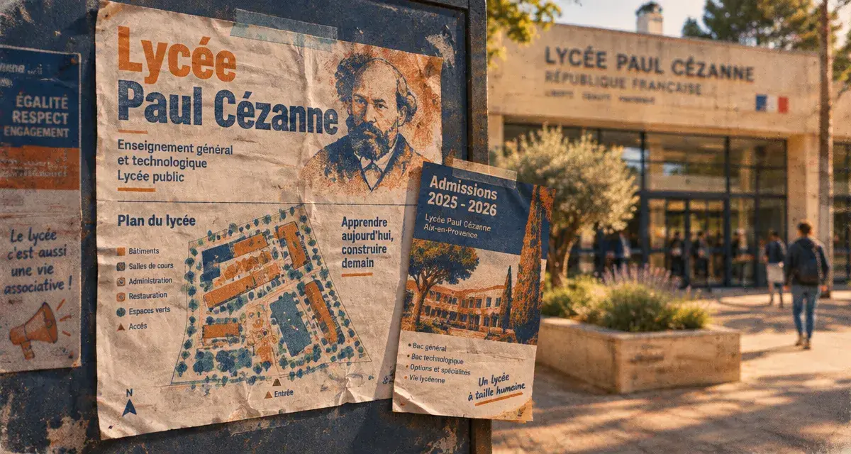 Lycée paul cézanne à Aix-en-Provence : panneau et brochure d’admission