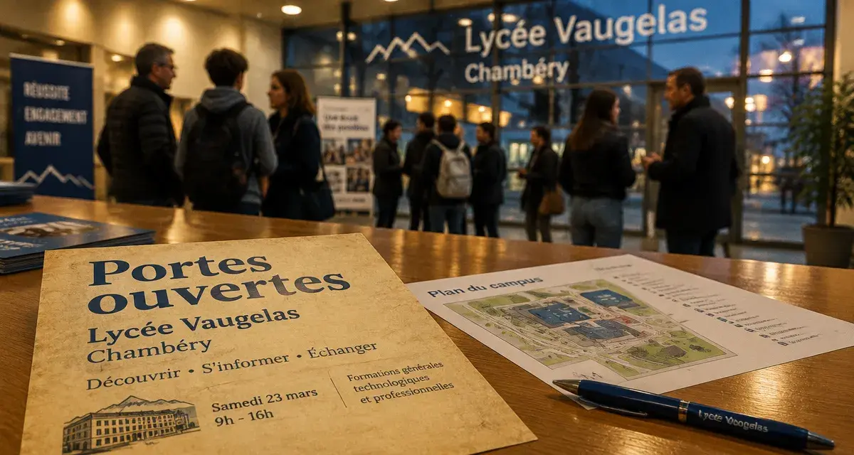 Portes ouvertes Lycée Vaugelas Chambéry, hall et affiche